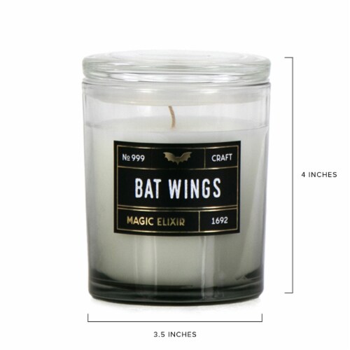 Holiday Home Halloween Jar Candle Bat Wings Perspective: back