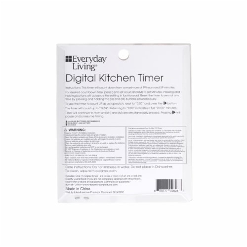 Everyday Living® Digital Kitchen Timer Perspective: back