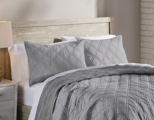 HD Designs Chambray Sham - Gray Perspective: back