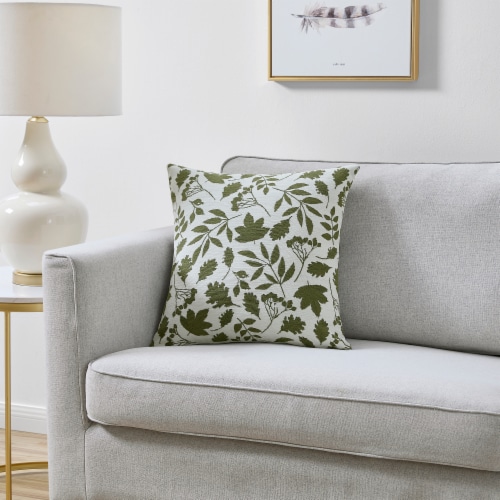 HD Designs Floral Decorative Pillow - Green Perspective: back