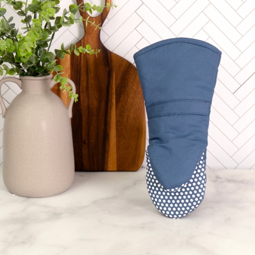 Everyday Living® Silicone Puppet Mitt - Federal Blue Perspective: back