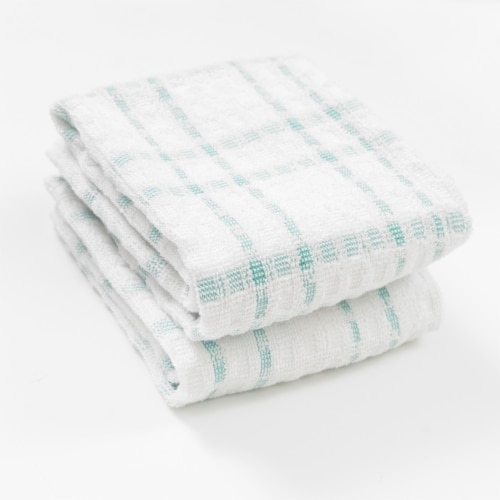 Everyday Living Grid Kitchen Towels - Teal Perspective: back