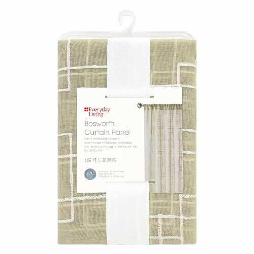 Everyday Living® Bosworth Light Filtering Single Window Panel - Tan Perspective: back
