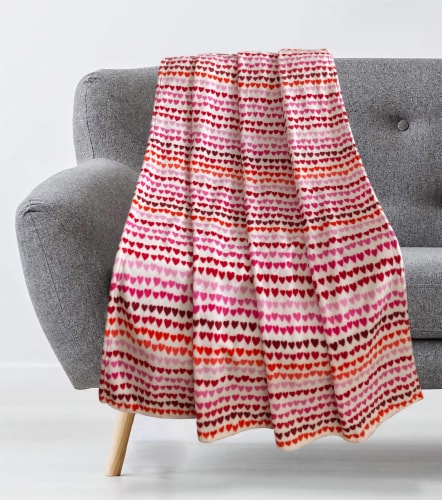 Holiday Home Valentine's Day Hearts Microplush Throw Blanket Perspective: back