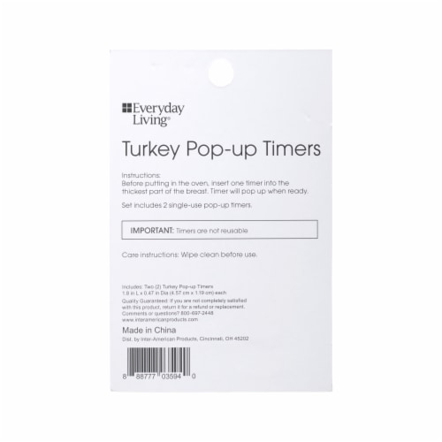 Everyday Living® Turkey Pop Up Timer Perspective: back