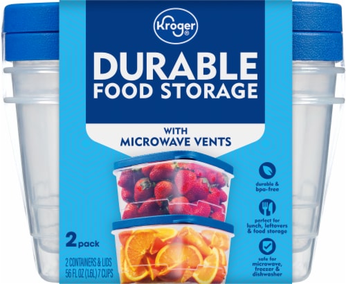 Kroger® BPA-Free Durable Plastic Food Storage Container With Lid - 2 pack Perspective: back