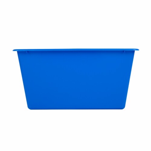 Office Works Plastic Book Bin - Blue Perspective: back