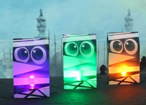 Holiday Home LED PVC Luminary Mummies - Multicolored Perspective: back
