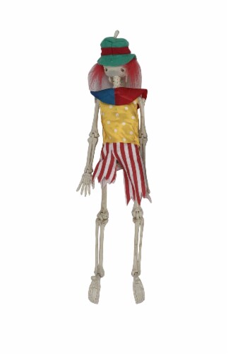 Holiday Home 16" Hanging Clown Skeleton Halloween Decor Perspective: back