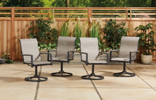 HD Designs Outdoors Sutton Sling Swivel Dining Chair Perspective: back