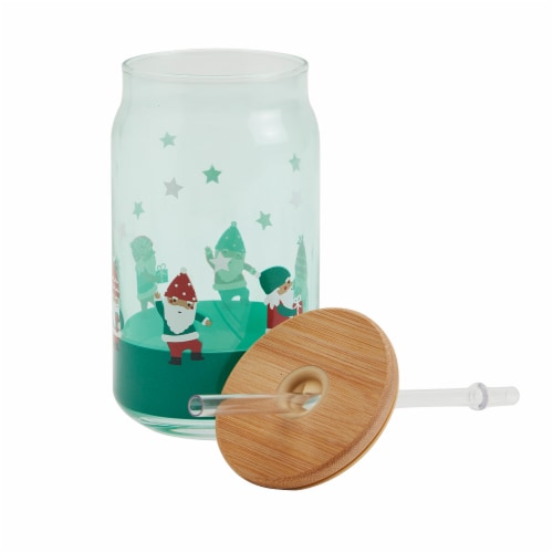 Holiday Home Christmas Soda Can Glass Sipper Perspective: back