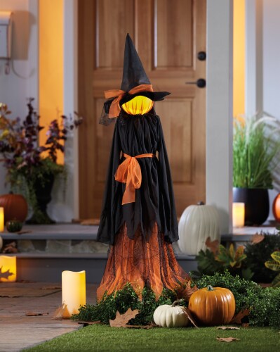Holiday Home LED Orange Witch Stake Perspective: back