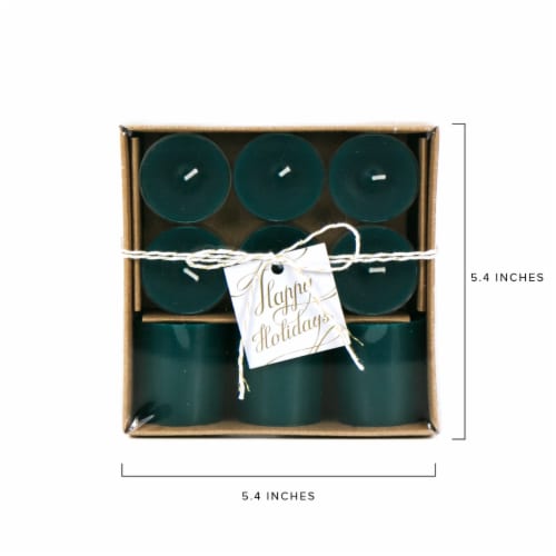 Holiday Home Christmas Votive Candles - Green Perspective: back