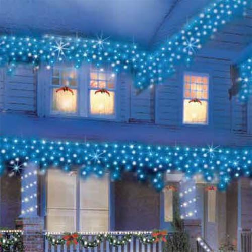 Holiday Home 200 ct White Icicle Wire Lights Christmas Décor - Blue Perspective: back