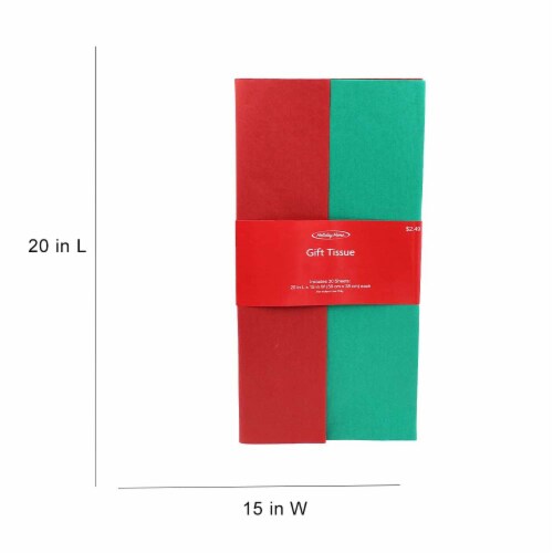 Holiday Home® Solid Green Red/Green Tissue Perspective: back
