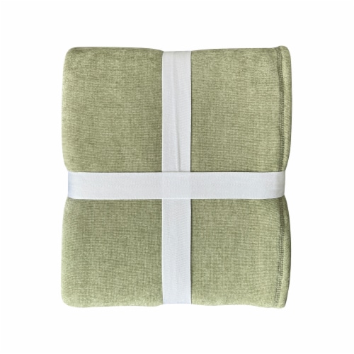 HD Designs Chenille Sherpa Throw - Green Perspective: back