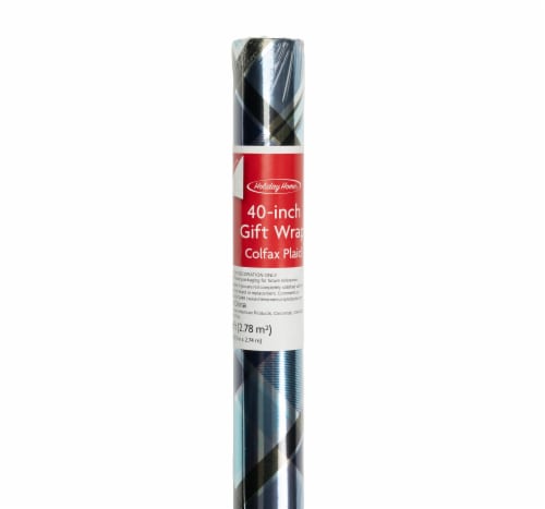 Holiday Home® 40 In x 9 Ft Colfax Plaid Gift Wrap Roll Perspective: back