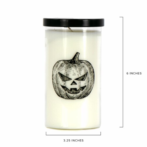 Holiday Home Halloween Jar Candle Sketched Pumpkin Perspective: back
