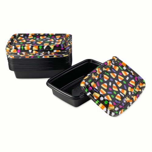 Holiday Home® Meal Prep Rectangle Candy Corn Food Storage Set Perspective: back
