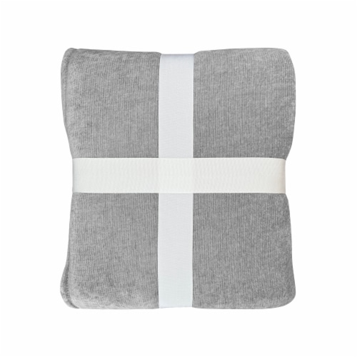 HD Designs Chenille Sherpa Blanket - Gray Perspective: back