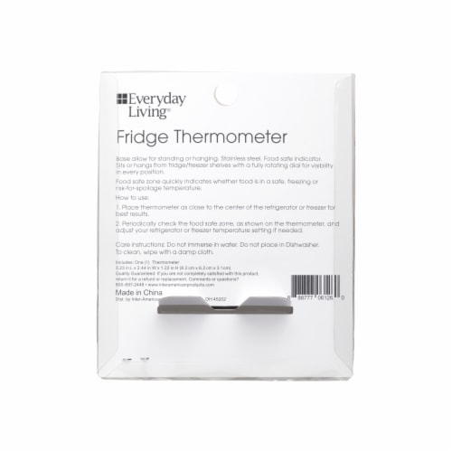 Everday Living® Stainless Steel Fridge Thermometers Perspective: back