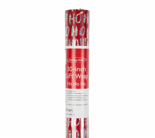 Holiday Home 30 In x 6 Ft HO HO HO Gift Wrap Roll Perspective: back