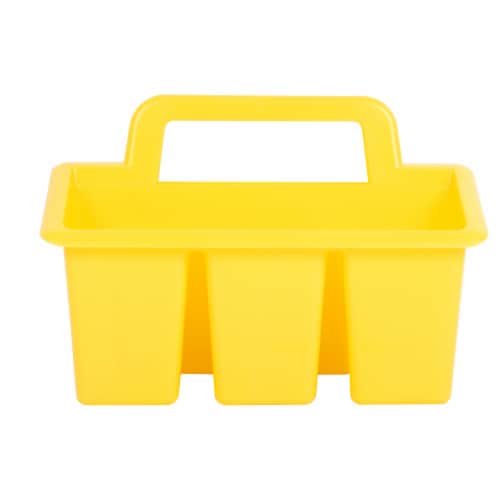 OfficeWorks 4-Compartment Caddy - Yellow Perspective: back