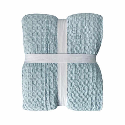 HD Designs Waffle Sherpa Throw - Blue Perspective: back