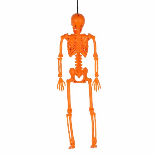 Holiday Home Blacklight Hanging Orange Skeleton Perspective: back
