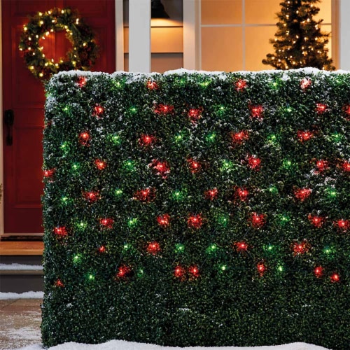 Holiday Home® Green Wire Christmas Lights - Red and Green Perspective: back