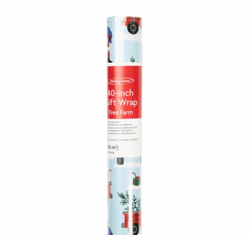 Holiday Home 40 In x 9 Ft Tree Farm Gift Wrap Roll Perspective: back
