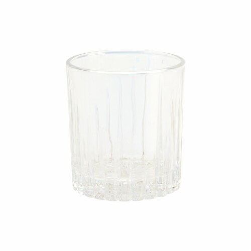 Holiday Home Iridescent Ridged Double Old Fashioned Glass Set Perspective: back