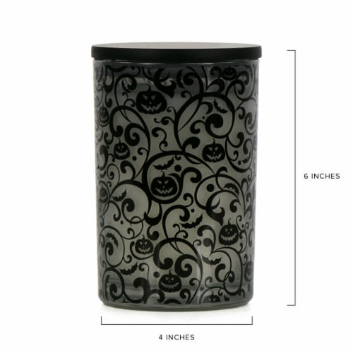 Holiday Home Halloween Jar Candle Pumpkin Tendril Perspective: back