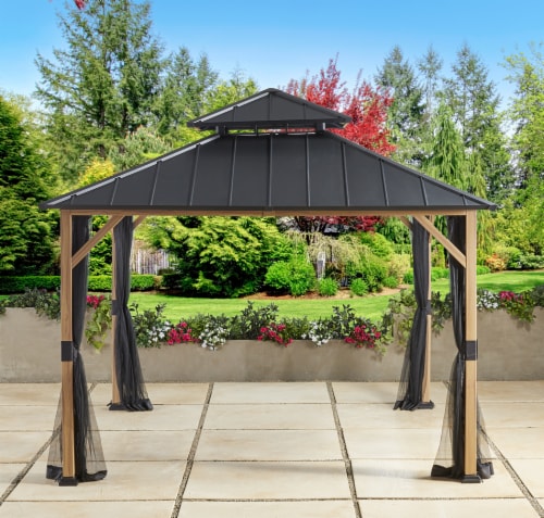 HD Designs Outdoors Trenton Netting Gazebo Perspective: back