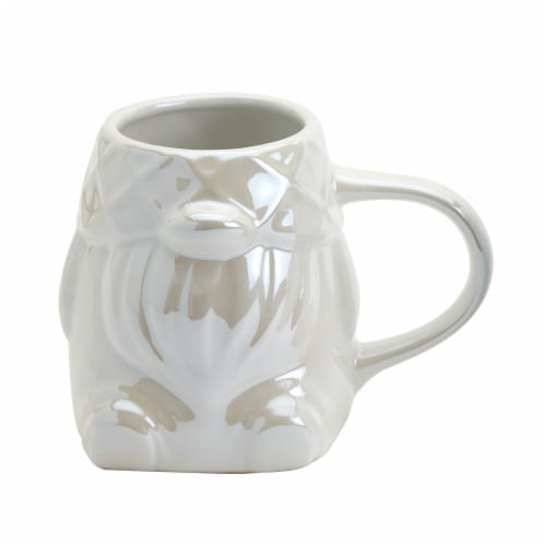 Holiday Home Two-Piece White Iridescent Gnome Mug Set Perspective: back