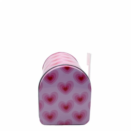 Holiday Home Valentine's® Tin Mailbox - Pink Hearts Perspective: back