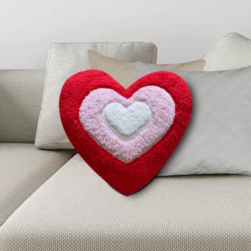 Holiday Home Valentines Multi Heart Decorative Pillow Perspective: back