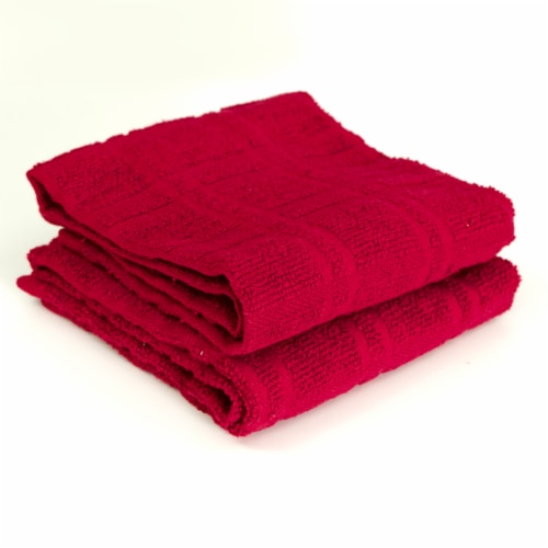 Everyday Living Waffle Kitchen Towels - Paprika Perspective: back