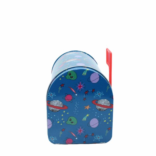 Holiday Home Valentine's® Tin Mailbox - Outer Space Perspective: back