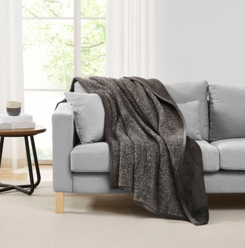 HD Designs Melange Throw - Gray Perspective: back