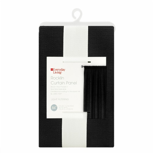 Everyday Living® Rocklin Light Filtering Single Curtain Panel - Black Perspective: back