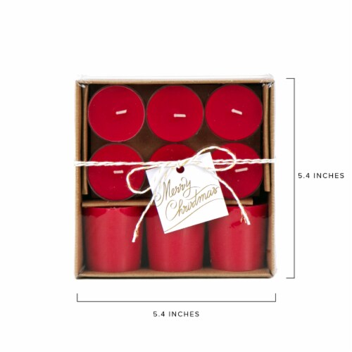 Holiday Home Christmas Votive Candles - Red Perspective: back