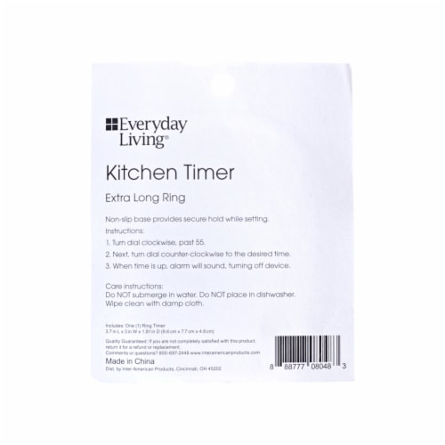 Everyday Living® Extra Long Ring Kitchen Timer Perspective: back
