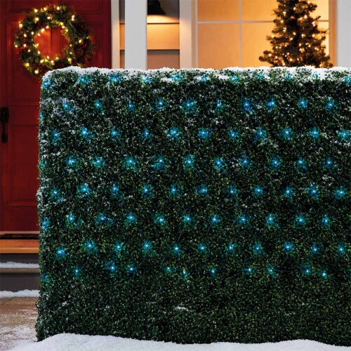Holiday Home® Green Wire Christmas Lights - Blue Perspective: back