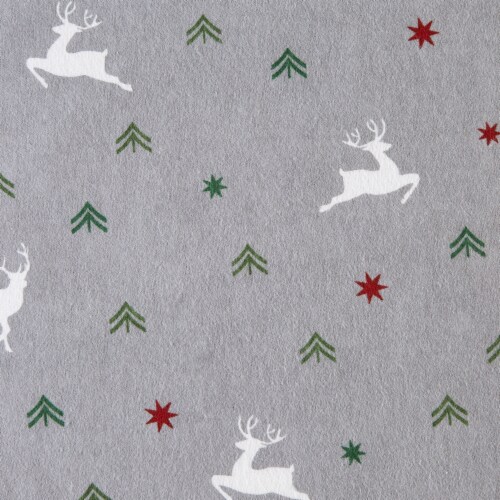 HD Cozy Soft Cotton Flannel Sheet Set Twin - 3 pack Winter Deer Perspective: back