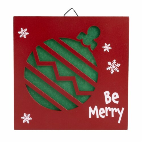Holiday Home Ornament LED Block Table Sign Perspective: back