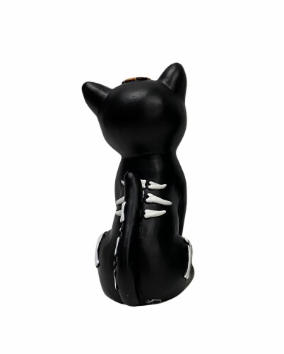 Holiday Home Day of the Dead Cat Figurine - Dia de los Muertos Perspective: back