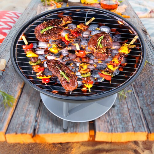 HD Outdoors Portable Charcoal Kettle Grill - Black Perspective: back