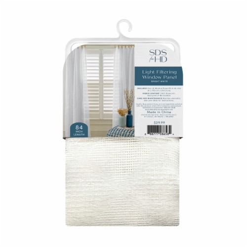SDS for HD Designs Onanda Diamond Weave Textured Sheer Jute Tab Curtain - White Perspective: back