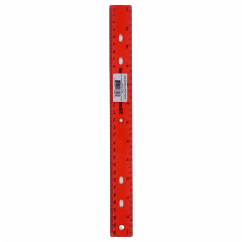 Office Works Shatter Resistant Plastic Ruler Perspective: back